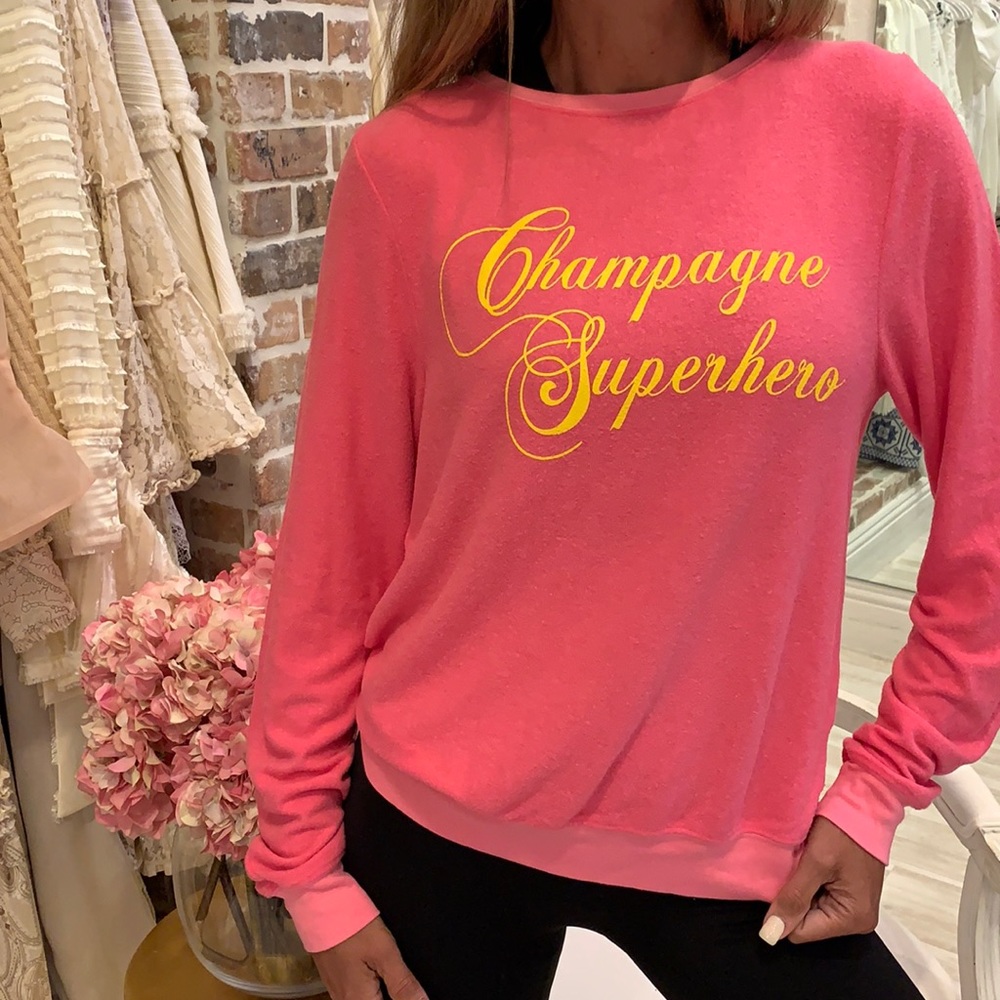 Wildfox “Champagne Superhero” Sweatshirt